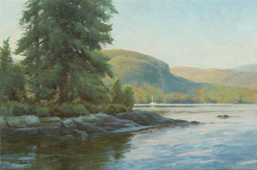 Lake George Painting - Island Pines and Shelving Rock by Marianne Kuhn
