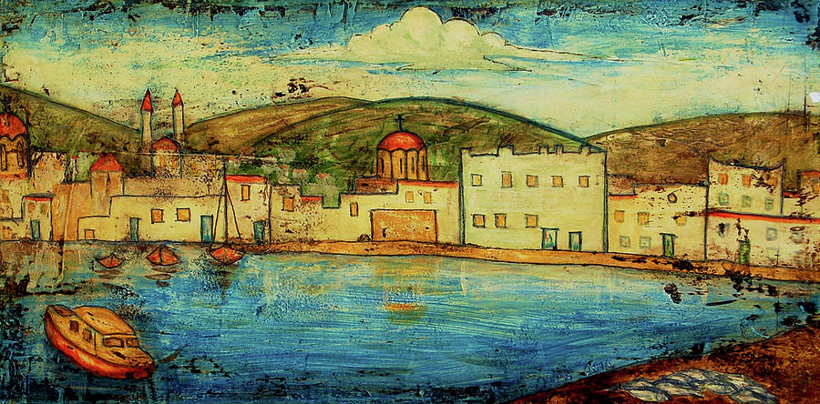 Island port Painting by MyFolkArt Paintings - Fine Art America