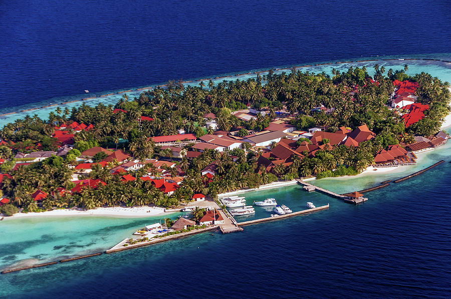 Island Resort Kurumba 1  Aerial Journey Around Maldives Photograph by Jenny Rainbow
