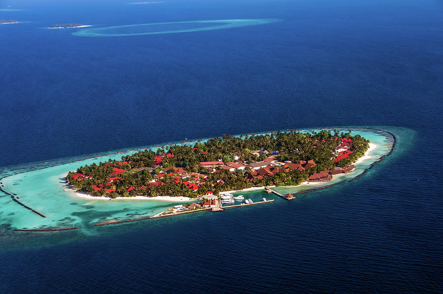 Island Resort Kurumba. Aerial Journey around Maldives Photograph by Jenny Rainbow