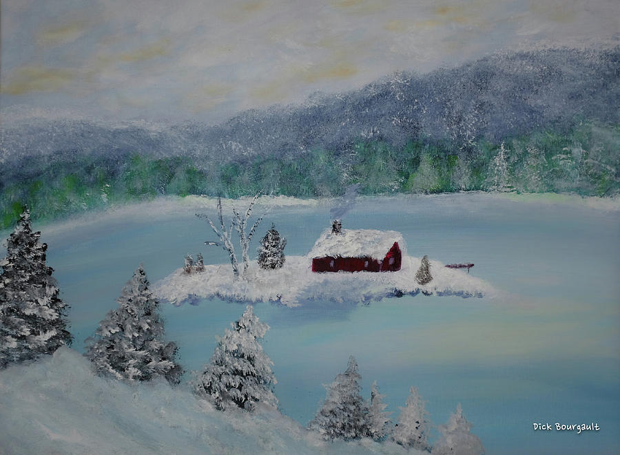 Island Retreat Painting by Dick Bourgault