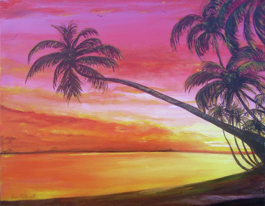 Island Sunrise Painting by Dawn Harrell