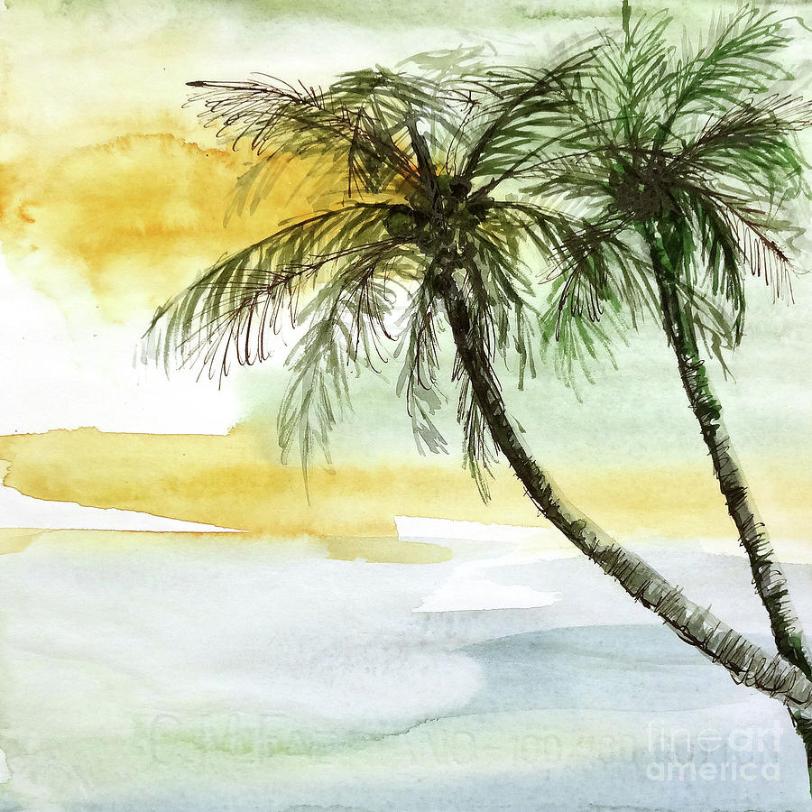Island Sunset I Painting by Chris Paschke
