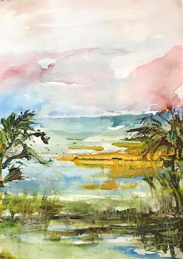 Island Sunset Painting by Robin Miller-Bookhout
