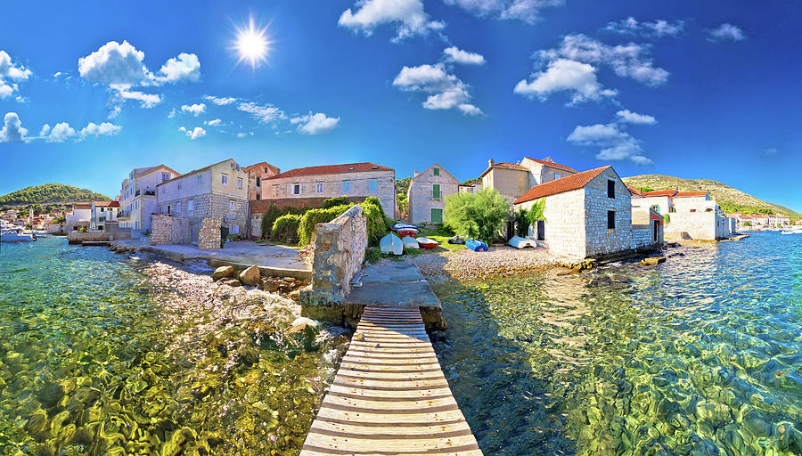 Island town of Vis idyllic waterfront view Photograph by Brch Photography