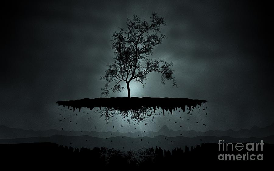 Nature Digital Art - Island Tree Shadow Silhouette by Andy Maryanto