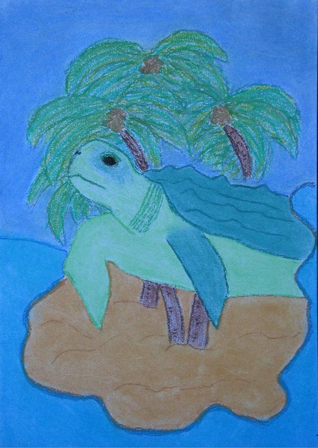 Turtle Pastel - Island Turtle by Laura Jordan