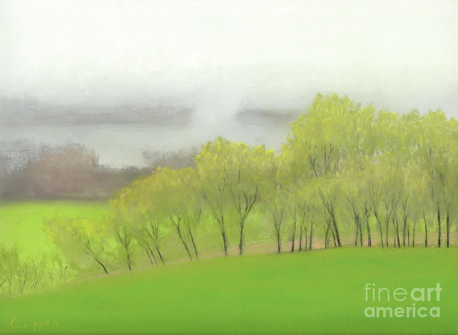 Trees in the Mist Pastel by Robert Coppen