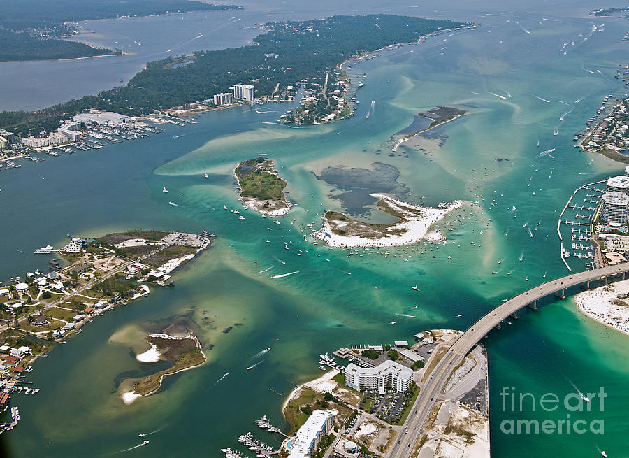 Beach Photograph - Islands of Perdido - Not Labeled by Gulf Coast Aerials -