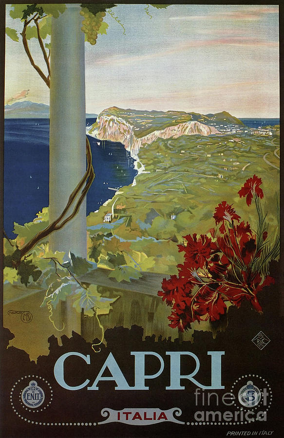 Isle of Capri vintage travel ad Drawing by Heidi De Leeuw