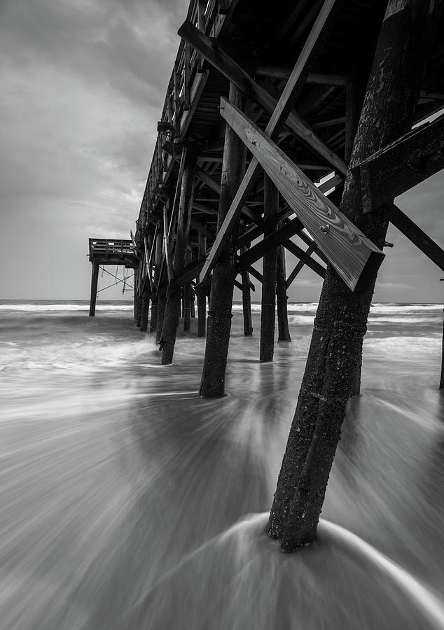 Isle of Palms Pier Water in Motion Photograph by Donnie Whitaker