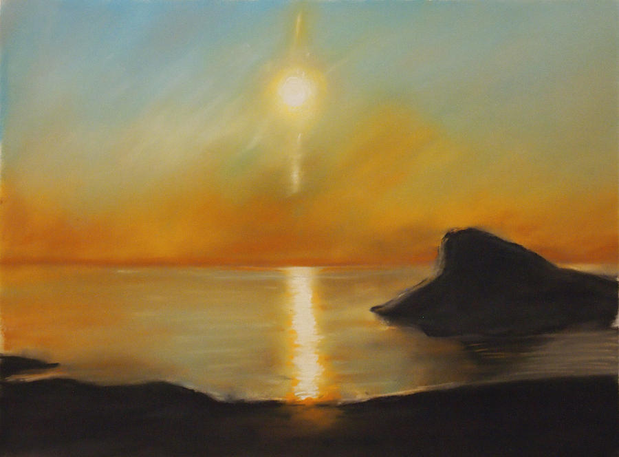 Isle of Skye Sunset Duntulm Painting by Dave Griffiths