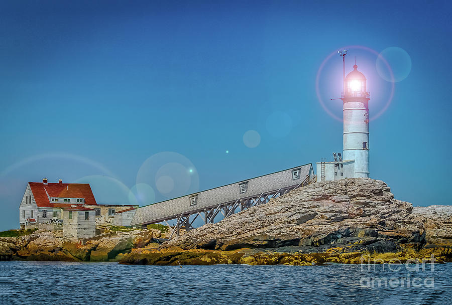 Isles of shoals lighthouse in the afternoon 2 Photograph by Claudia M Photography
