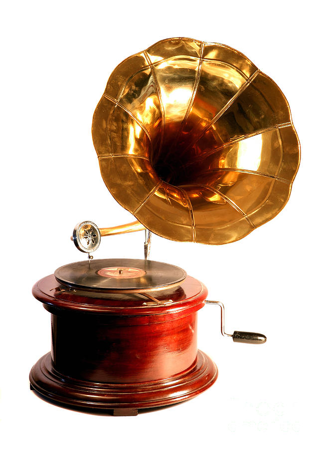 Music Photograph - Isolated antique gramophone by Paul Cowan