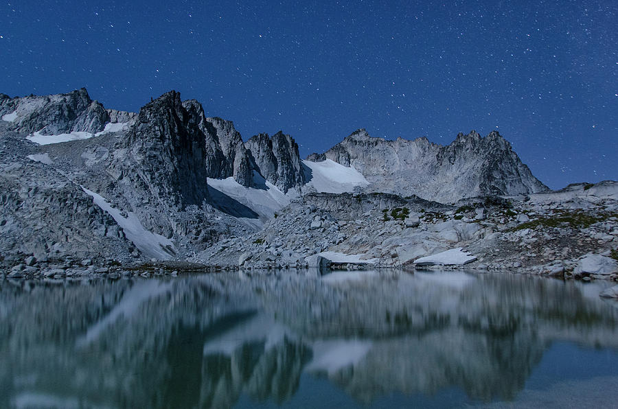 Isolation Lake and Dragontail Peak Digital Art by Michael Lee