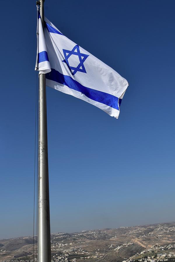 City Photograph - Israeli Flag by Barbara Stellwagen