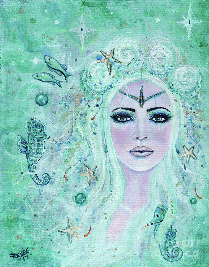 Mermaid Painting - Issiana Mermaid by Renee Lavoie