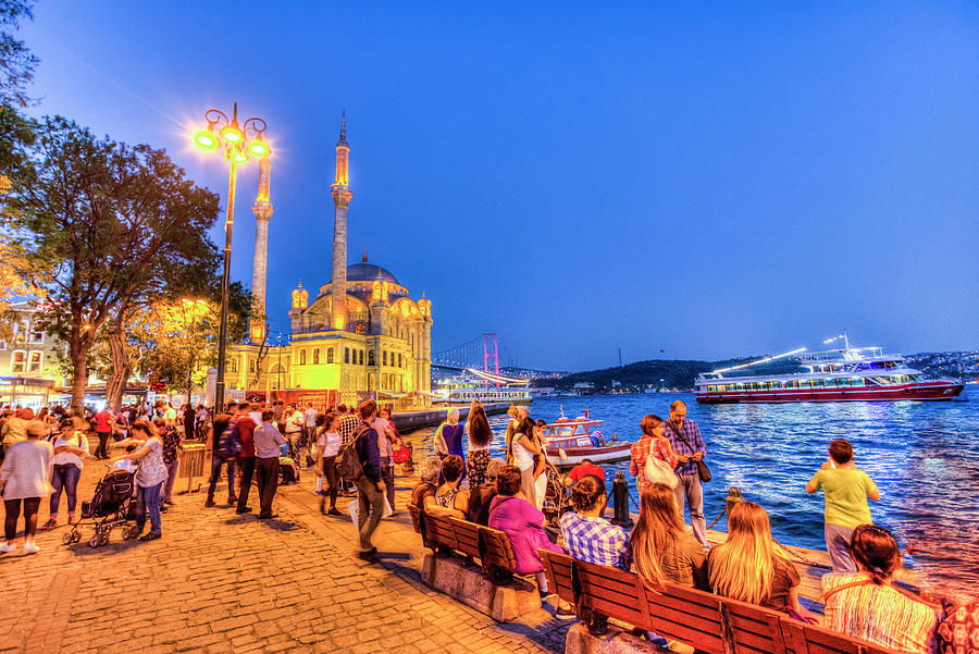 Istanbul At Night Photograph by David Pyatt