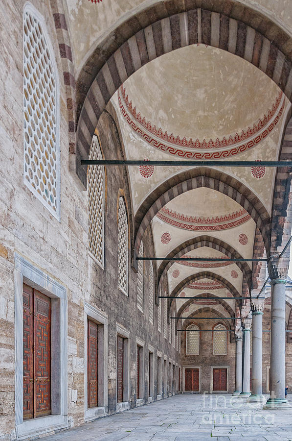 Istanbul Blue Mosque Arcade Photograph by Antony McAulay