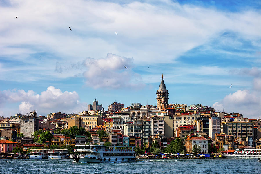 Istanbul City Skyline From Golden Horn Photograph by Artur Bogacki