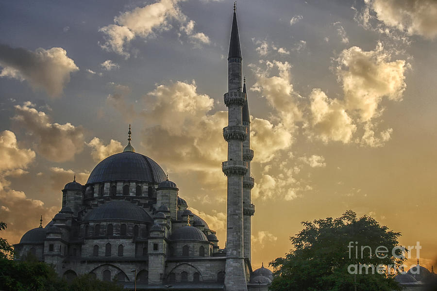 Istanbul mosque at sunset Photograph by Patricia Hofmeester