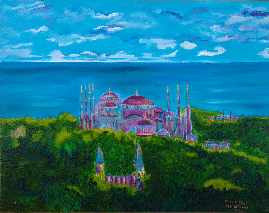 Istanbul Skyline Painting By Dani Altieri Marinucci