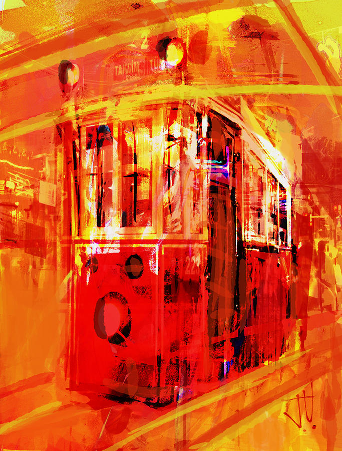 Istanbul Trolley Car Digital Art by Jim Vance