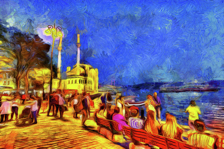 Istanbul Van Gogh Mixed Media by David Pyatt