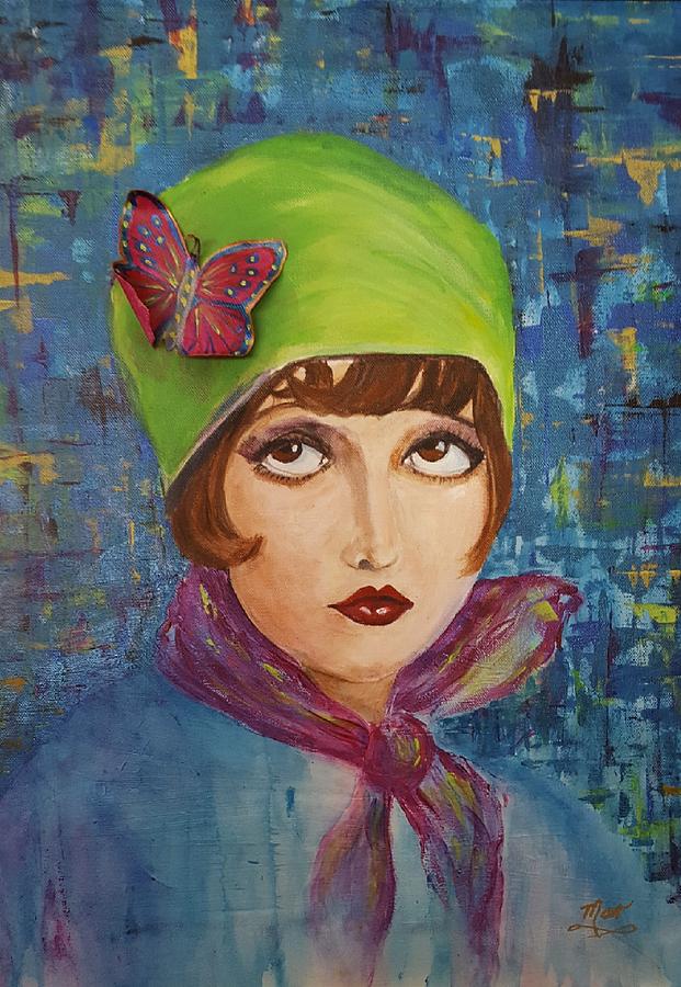 Butterfly Painting - It Girl - Clara Bow by Mar Hammel