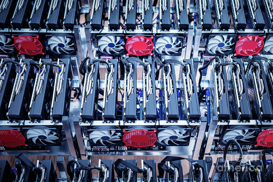 IT hardware. Cryptocurrency business equipment. Photograph by Michal Bednarek