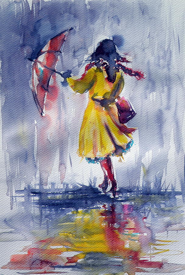 It is raining II Painting by Kovacs Anna Brigitta
