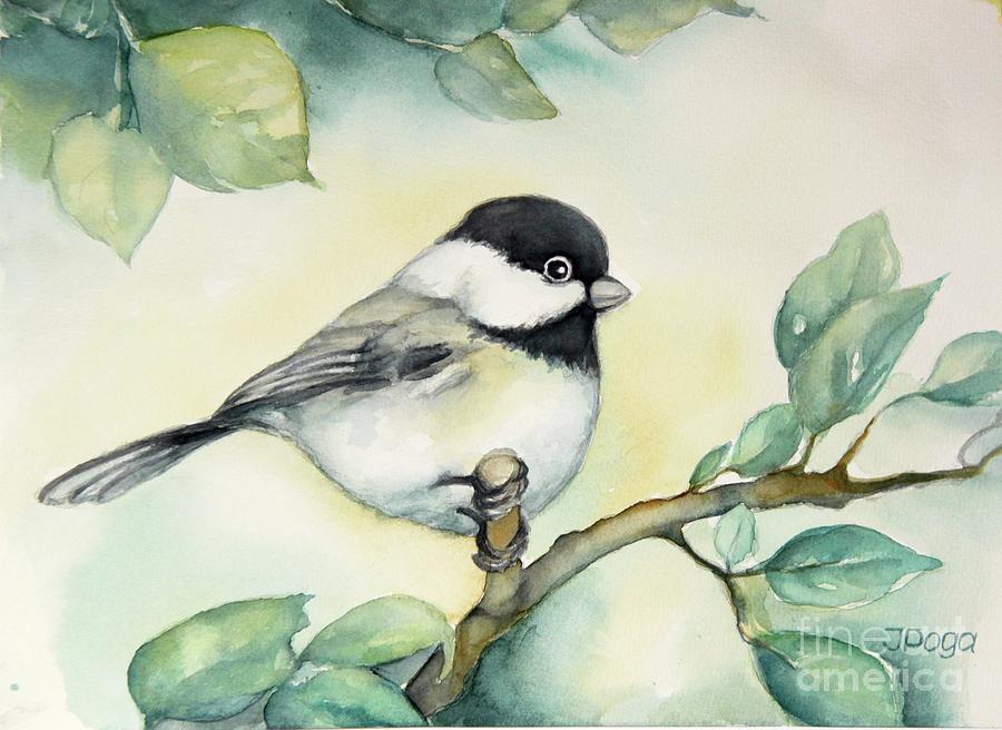 It is so cute, chickadee Painting by Inese Poga