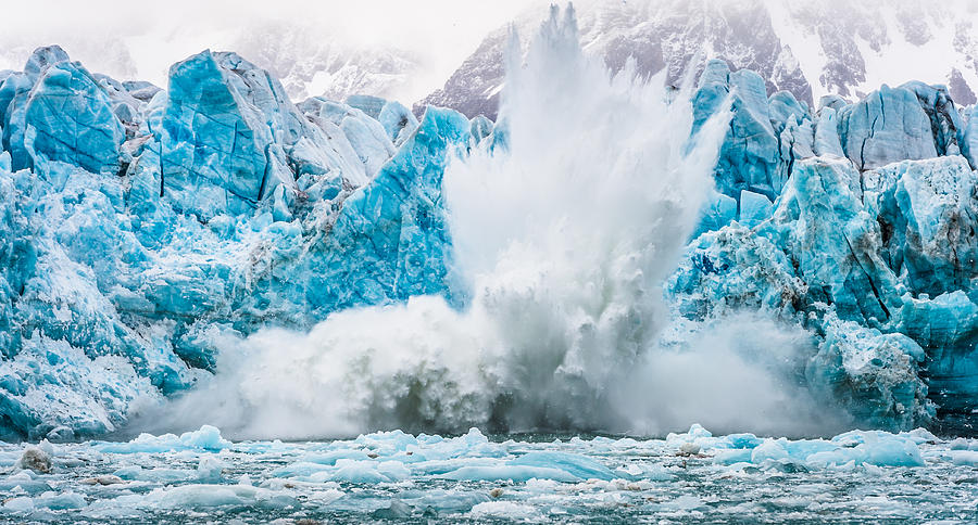 Nature Photograph - It Makes A Big Splash - Glacier Calving Photograph by Duane Miller