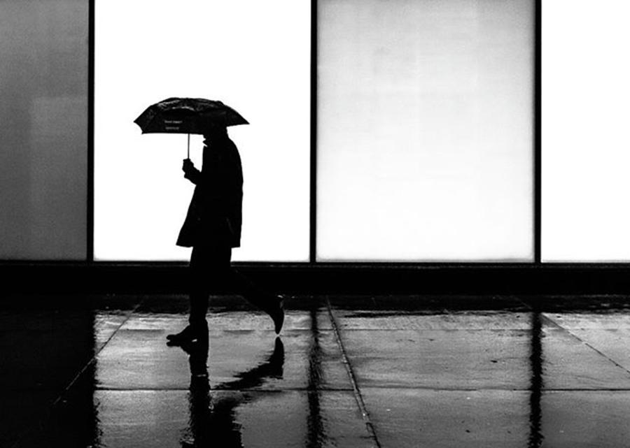 Blackandwhite Photograph - It Was A Rainy Day When...... #toronto by Brian Carson