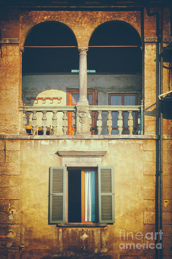 Italian arched balcony Photograph by Silvia Ganora