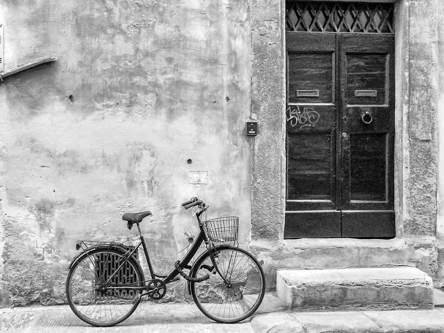 Italian Bicycle Black and White Photograph by Bert Peake