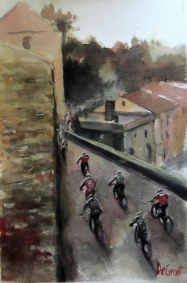 Italian Bike Race II Painting by Gregory DeGroat