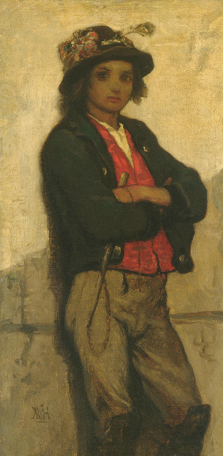 Italian Boy Painting by William Morris Hunt