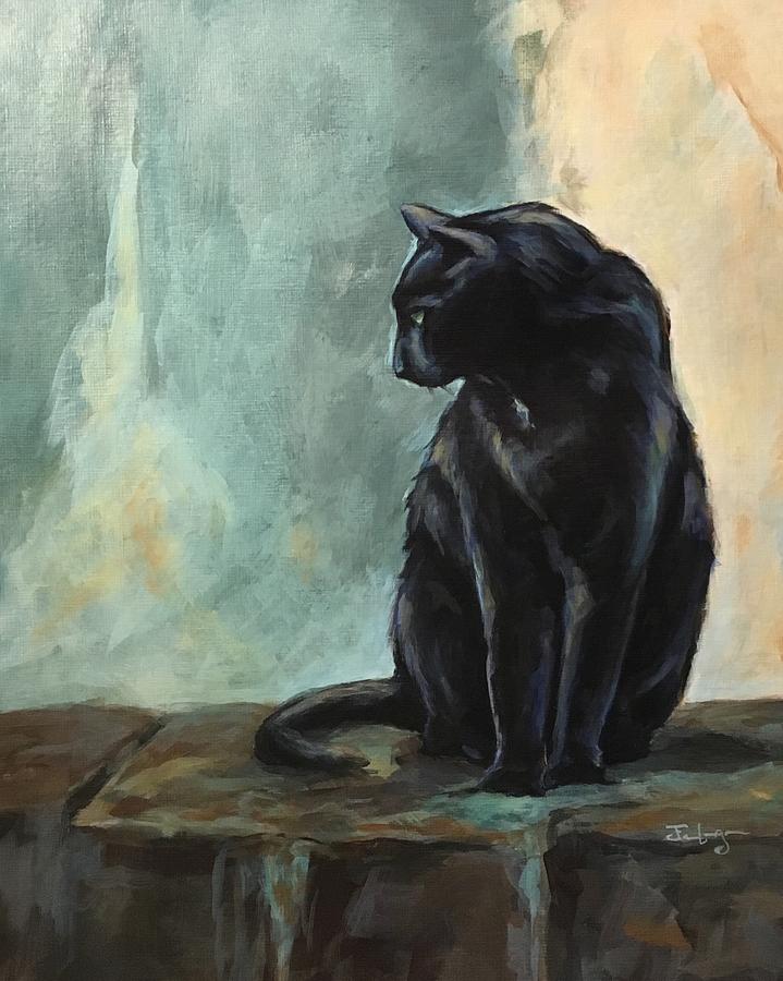 Italian Cat Painting by Joan Frimberger
