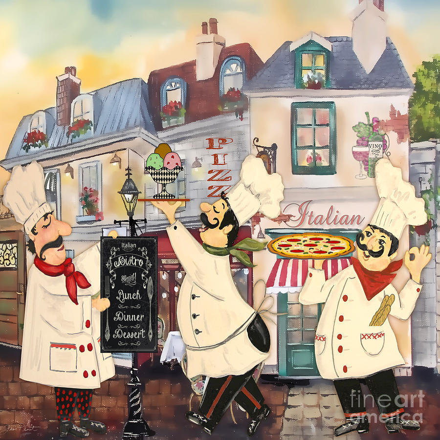 Italian Chefs-JP3043 Painting by Jean Plout