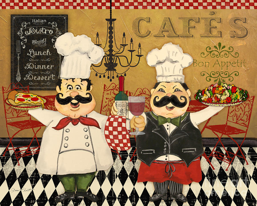 Italian Chefs-JP3045 Painting by Jean Plout