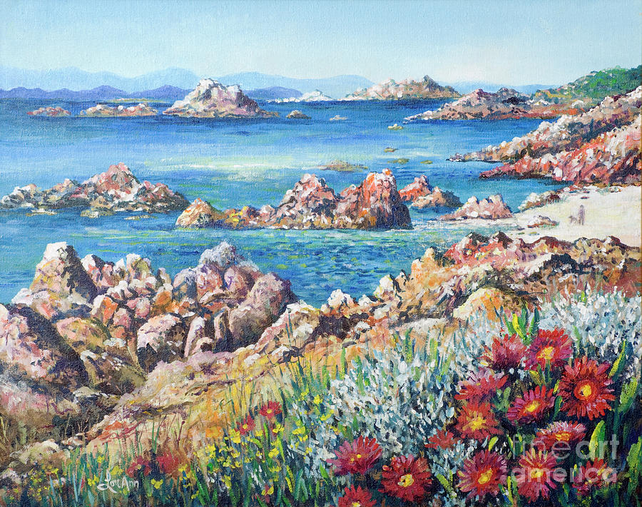 Italian Coastline Painting by Lou Ann Bagnall