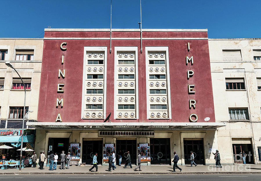 Architecture Photograph - Italian Colonial Art Deco Old Cinema Building In Asmara Eritrea by JM Travel Photography