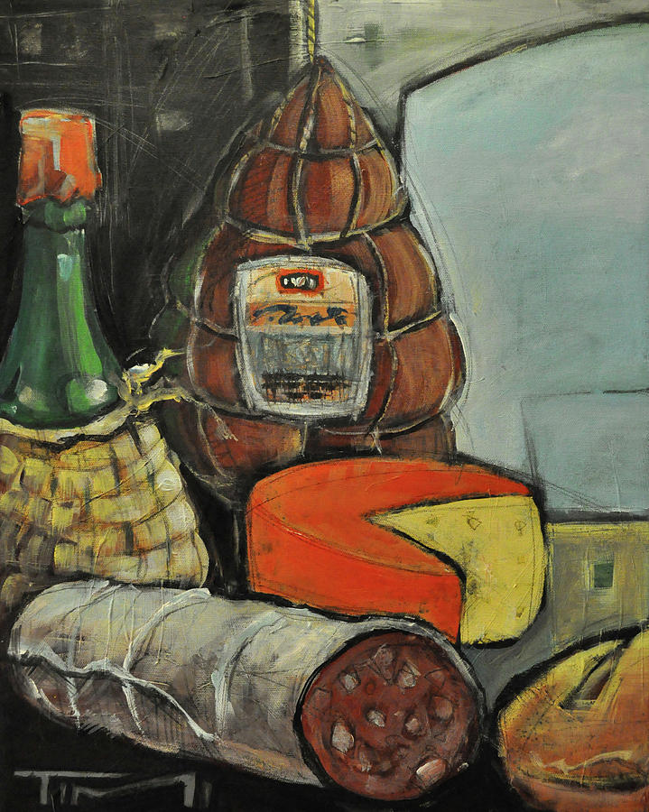 Cheese Painting - Italian Deli by Tim Nyberg