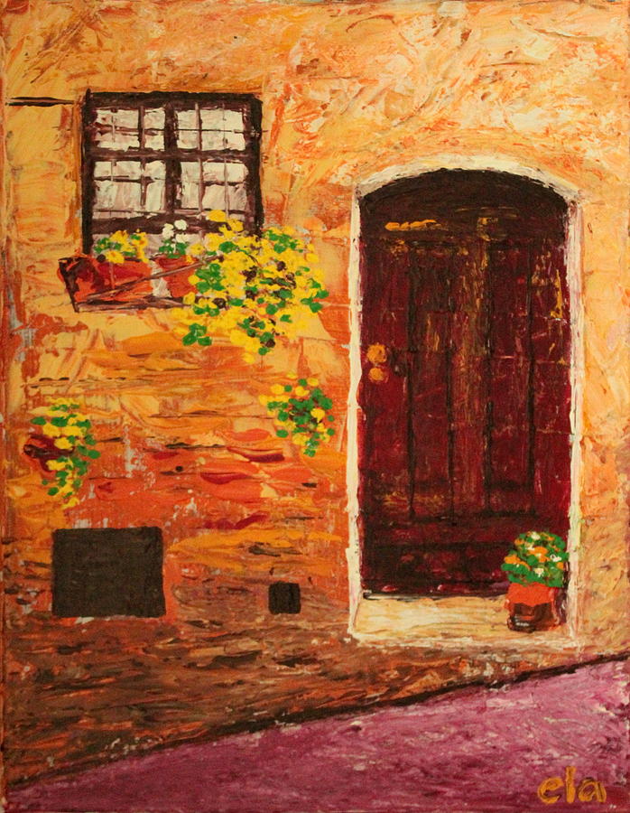 Italian Door Painting by Ela Jane Jamosmos