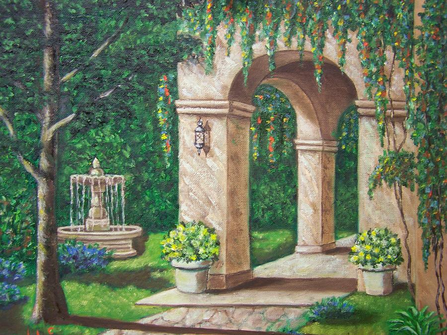 Italian Garden2 Painting by Charles Vaughn