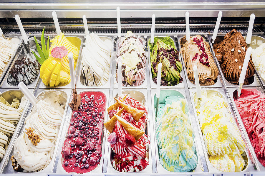 Italian Gelato Gelatto Ice Cream Display In Shop Photograph By Jm Travel Photography
