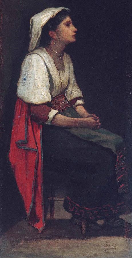 Italian Girl Painting by William Morris Hunt