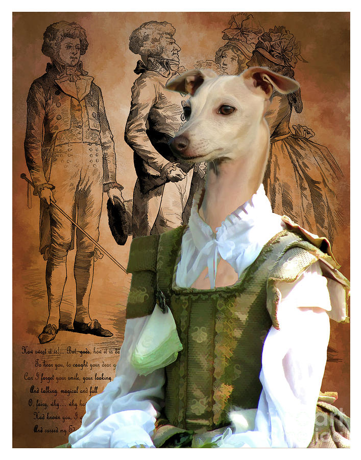 Italian Greyhound Art Canvas Print - Sweet Lady Painting by Sandra Sij
