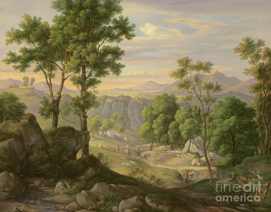 Joachim Faber Painting - Italian Landscape by Joachim Faber by Joachim Faber